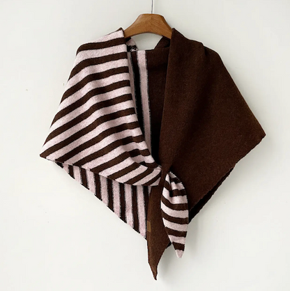 Triangle Stripe Patchwork Shawl Cape