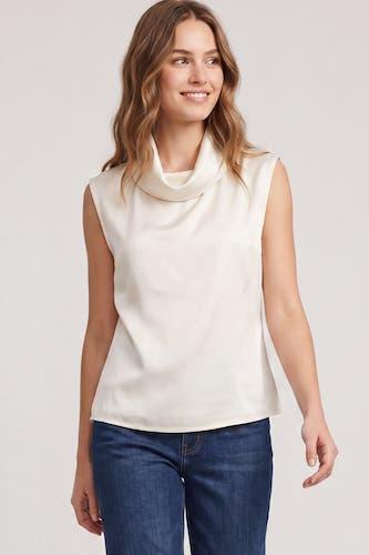 Sleeveless Woven Satin Top