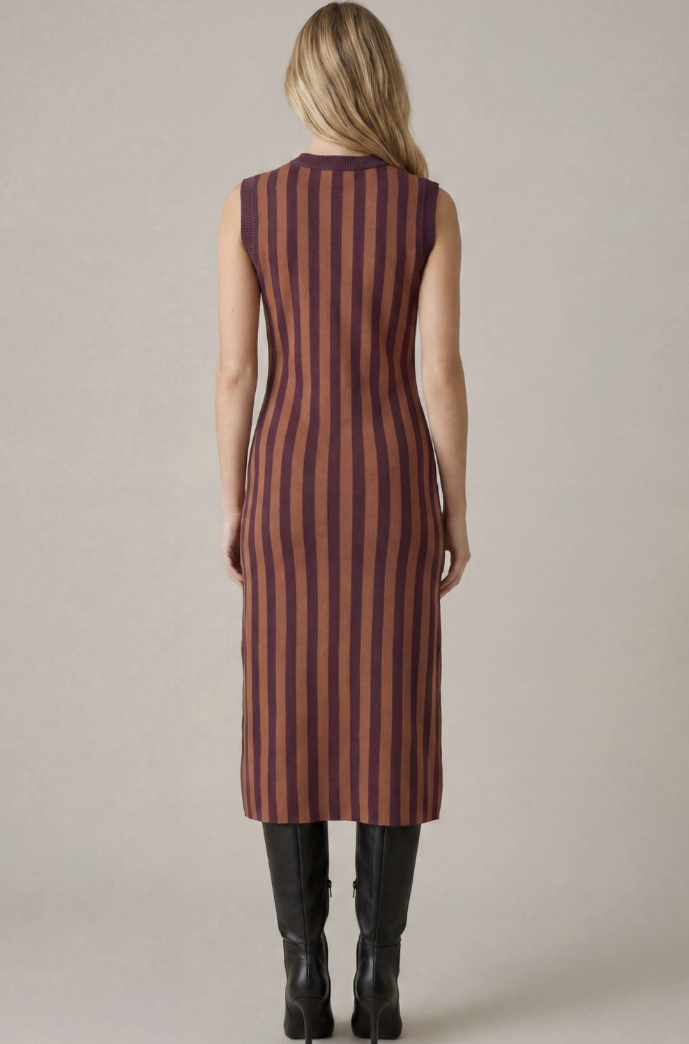 Striped Sweater Midi Dress