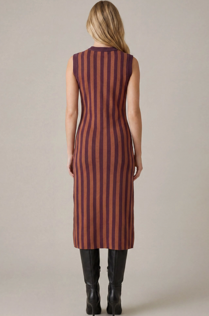 Striped Sweater Midi Dress