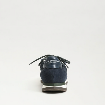 Sam Edelman Evara Lace‑Up Sneaker in navy blue with clean modern silhouette and cushioned footbed.