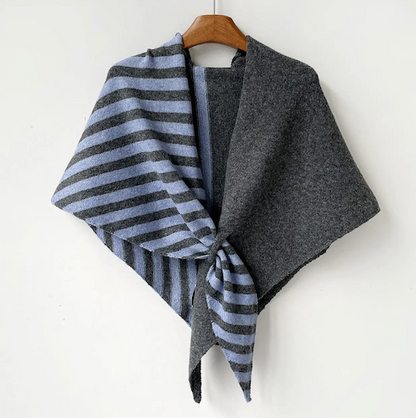 Triangle Stripe Patchwork Shawl Cape