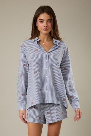 Stripe Flag Oversized Shirt
