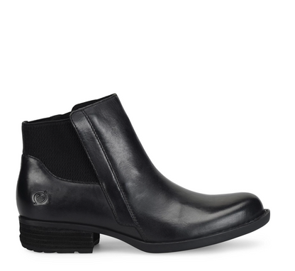 A Born Kendyl Black ankle boot on a white background