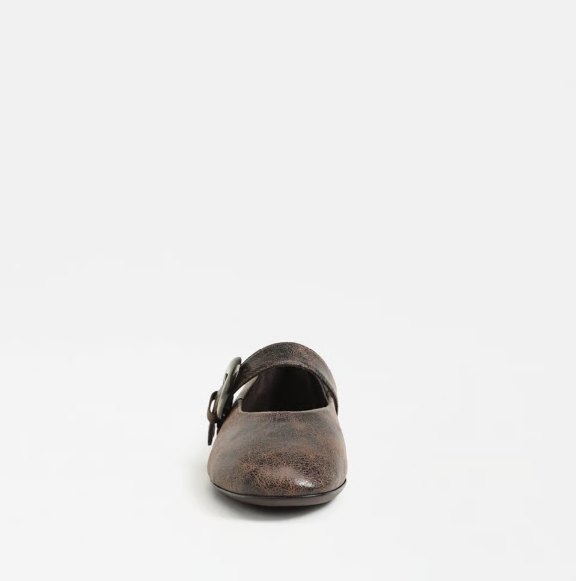 Circus Bella Mary Jane Flat in black/brown with classic strap and rounded toe.