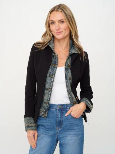 Clarissa Mixed Media Denim Jacket