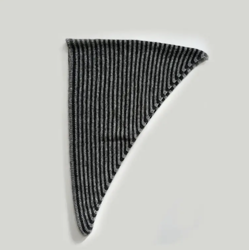Striped Knit Triangle Scarf
