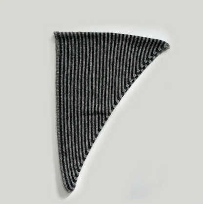Striped Knit Triangle Scarf