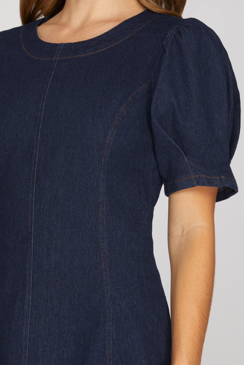 Stretch Denim Mini Dress