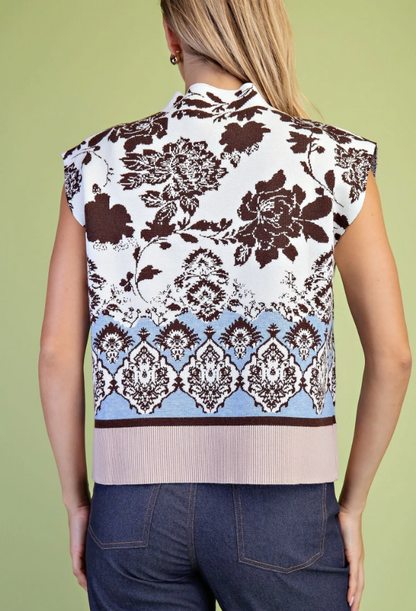 Sleeveless Mock Neck Sweater