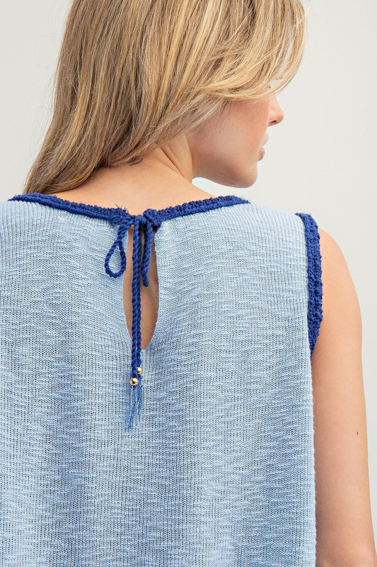 Beaded Fish Knit Top