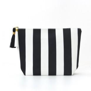 Striped Tassel Makeup Pouch