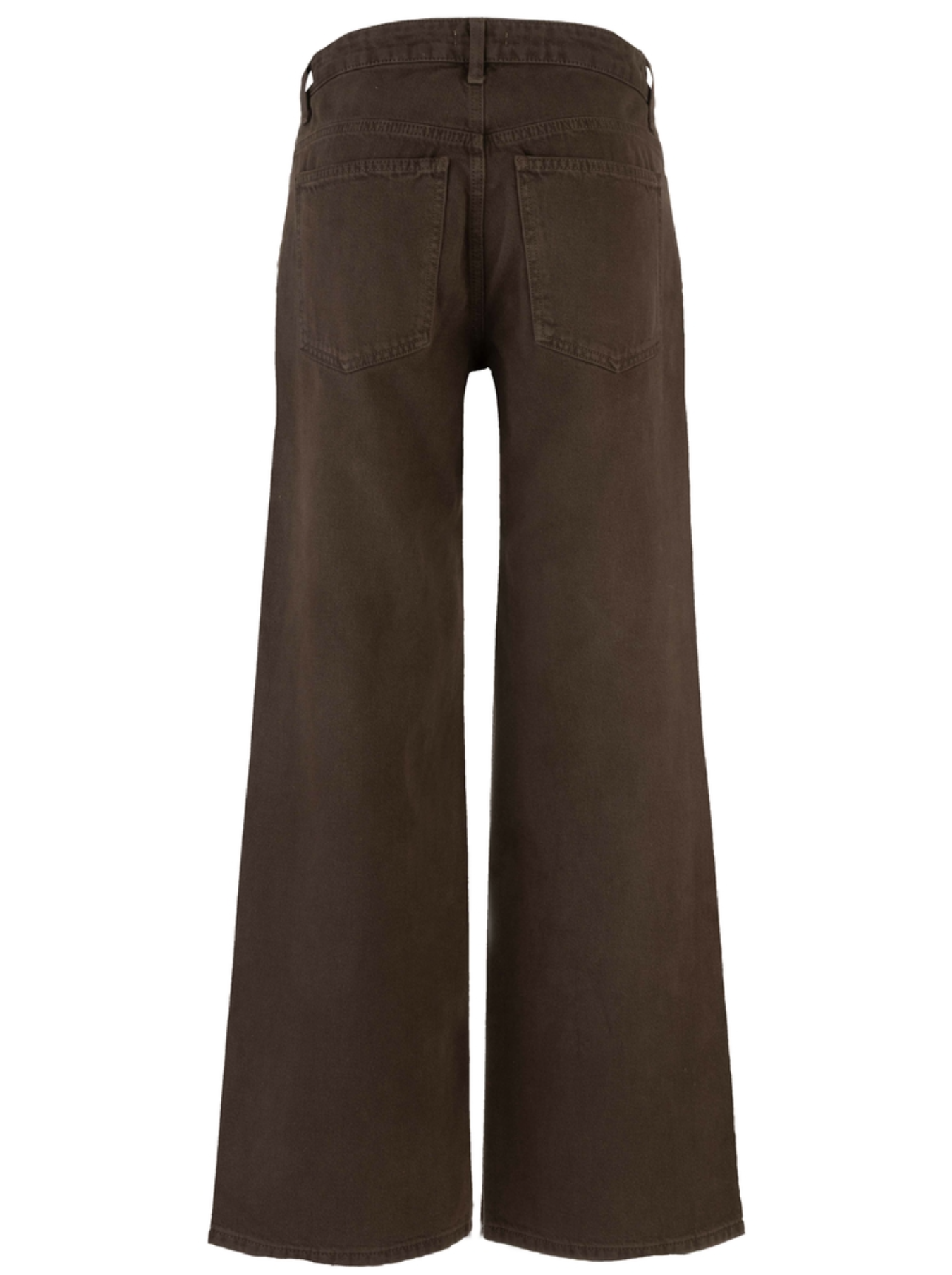 Kut Meg High Rise Side Panel Jean in Chocolate with wide‑leg silhouette and contrast side panels.