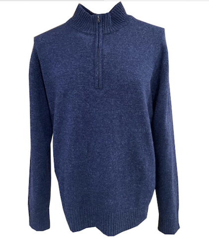 Men's Solid Quarter Zip Sweater