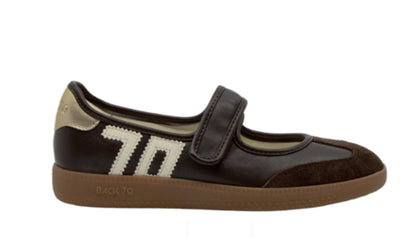 Back 70 Aya Sneaker in Coffee Milk with knit upper, lightweight cushioned sole, and modern minimalist design.