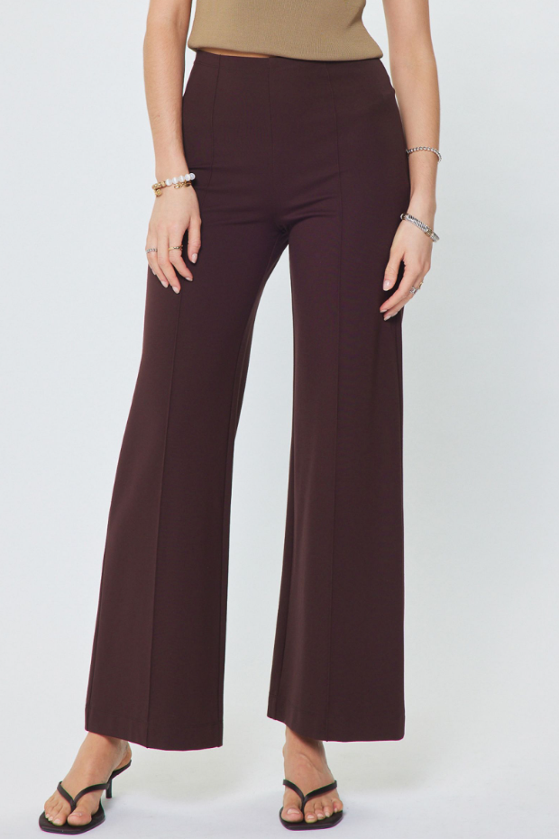 Ponte High Rise Wide Leg Pants