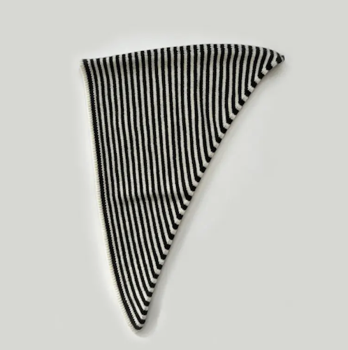 Striped Knit Triangle Scarf