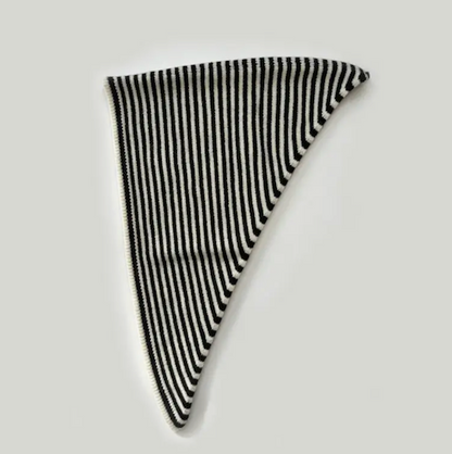 Striped Knit Triangle Scarf