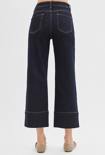High Rise Crop Wide Seam Jeans