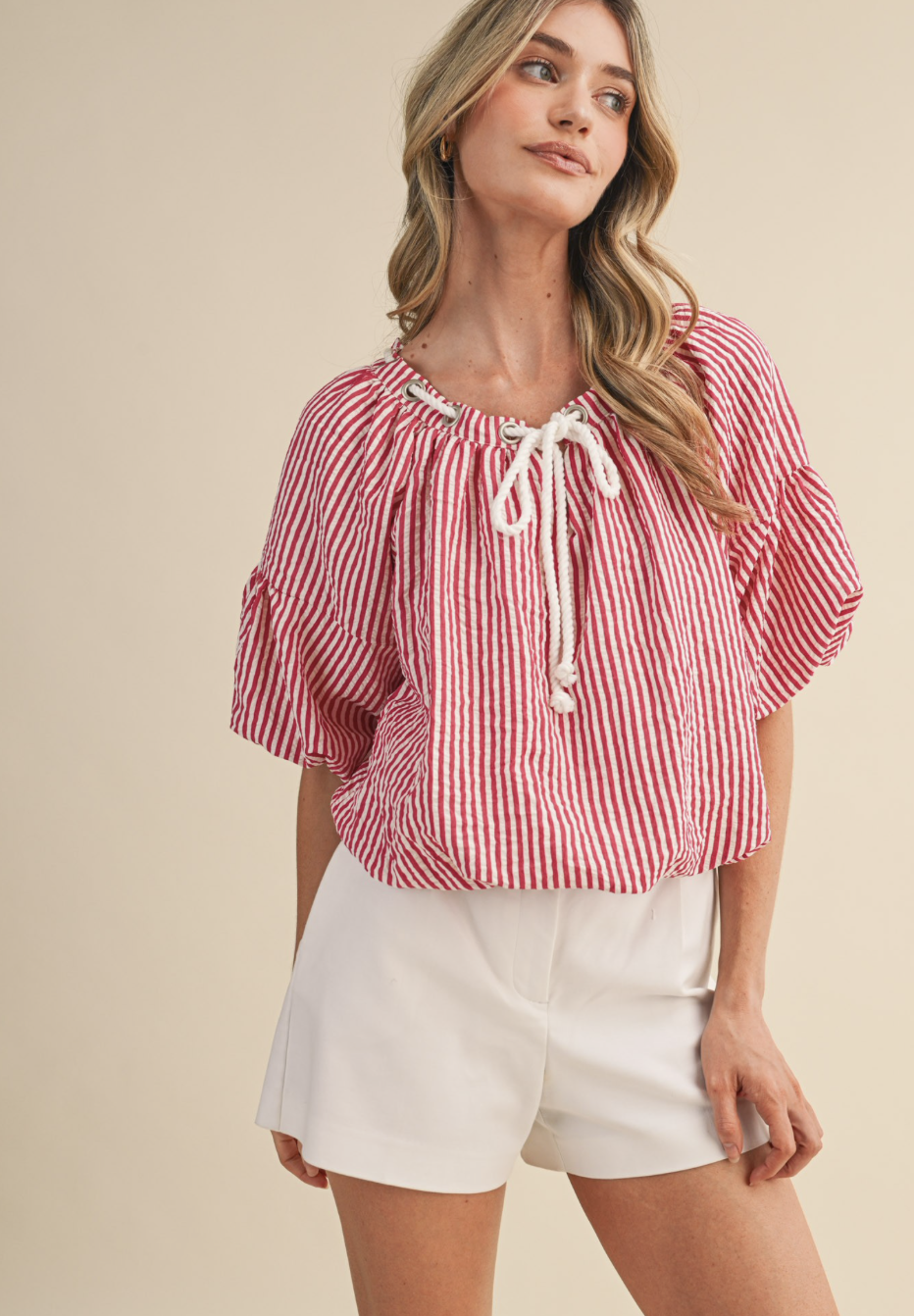 Striped Bubble Top