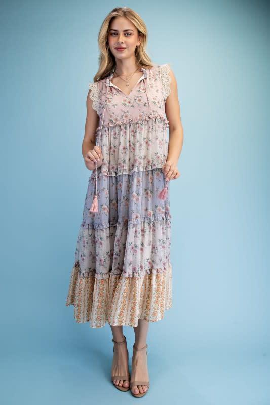 Floral Ruffle Tiered Midi Dress