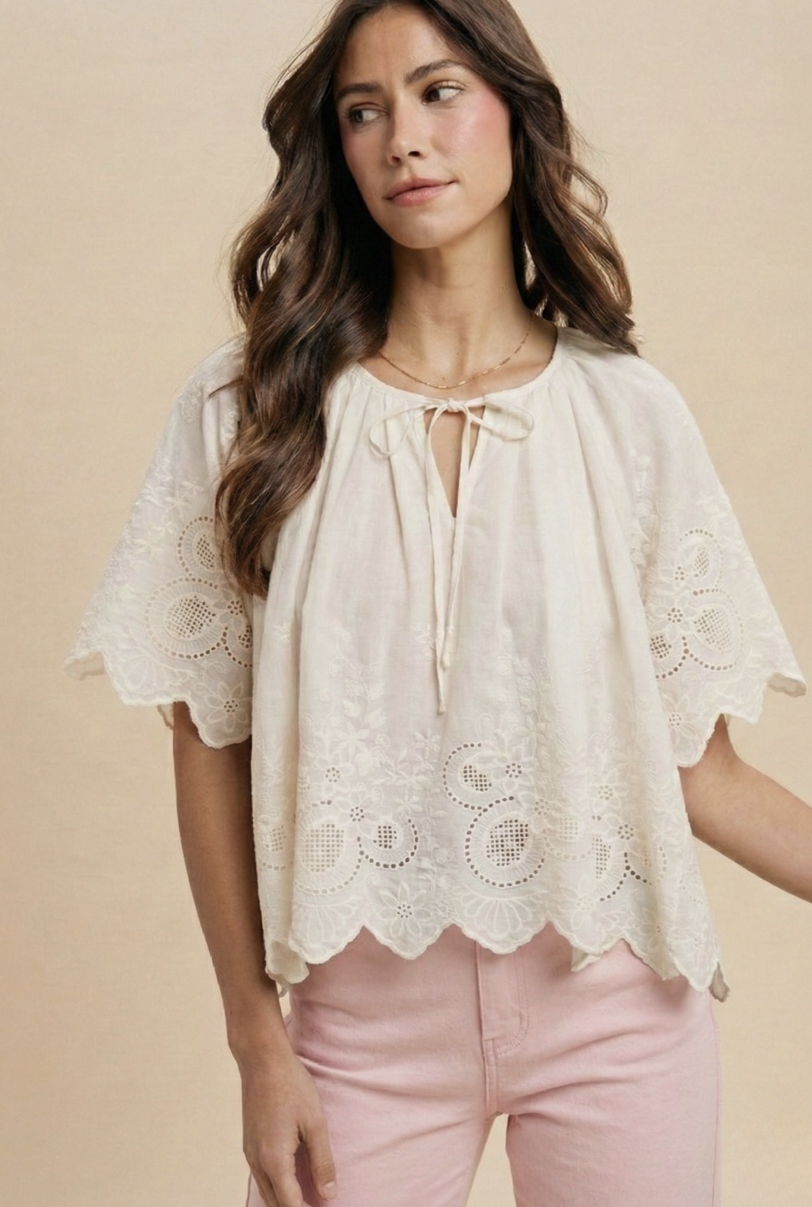 Floral Eyelet Blouse