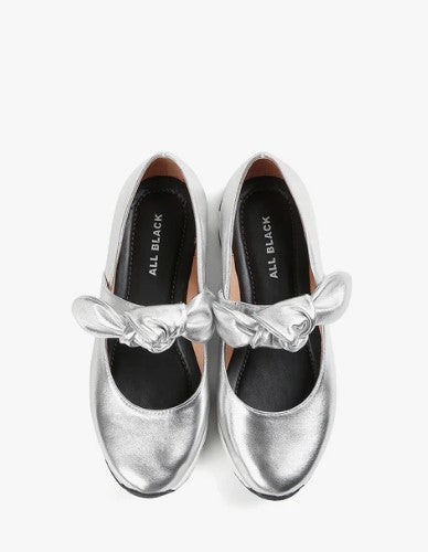 All Black Big Bow Sneaker