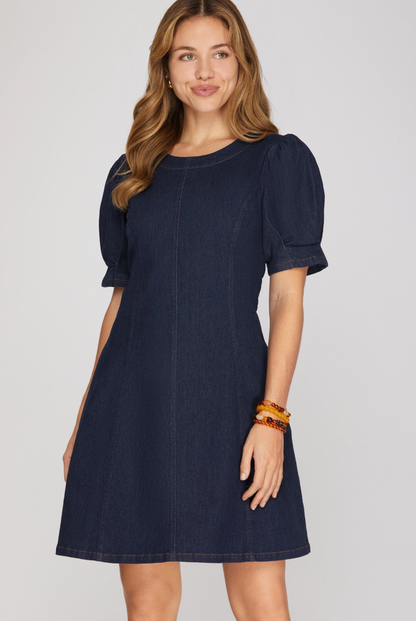 Stretch Denim Mini Dress