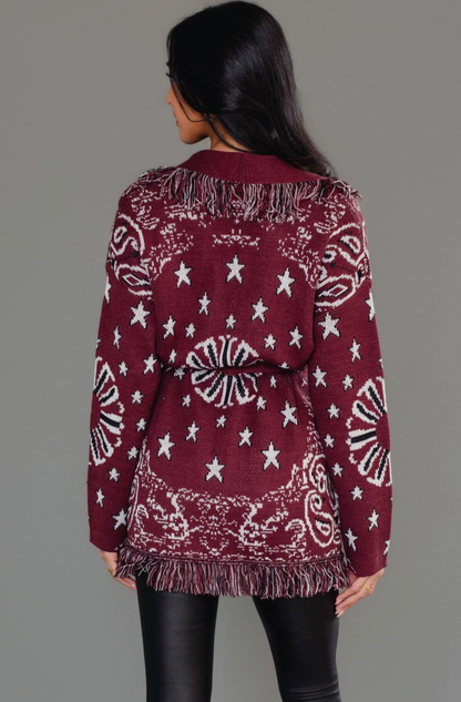 Bandana Fringe Cardigan