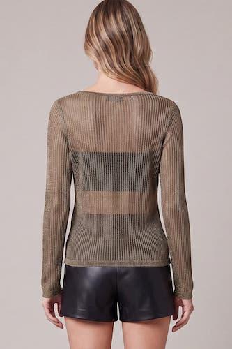 Metallic Sheer Knit Sweater Top