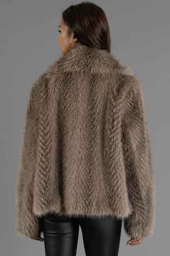 Two Tone Faux Fur Jacket