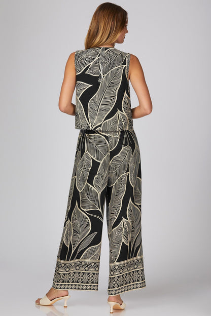 Woven Print Top and Pants Set
