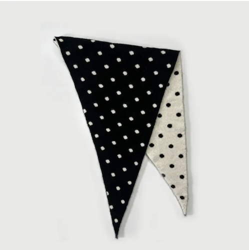 Polka Dot Knit Triangle Scarf