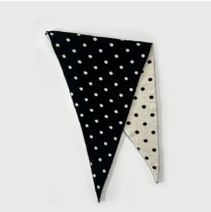 Polka Dot Knit Triangle Scarf