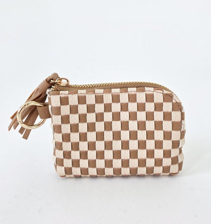 Pretty Simple Woven Checkered Paris Card Wallet