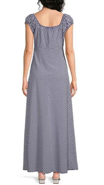 Ruffle Sleeve Gingham Maxi Dress