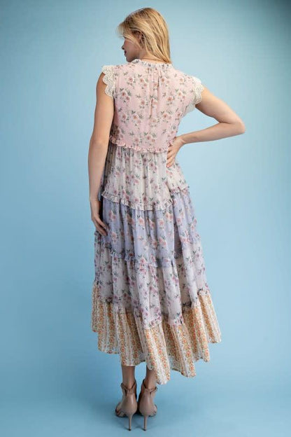 Floral Ruffle Tiered Midi Dress