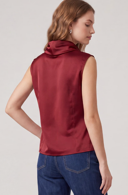 Sleeveless Woven Satin Top