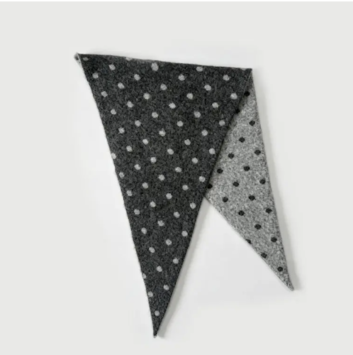 Polka Dot Knit Triangle Scarf