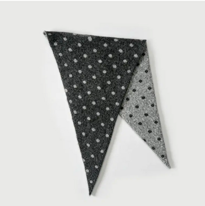 Polka Dot Knit Triangle Scarf