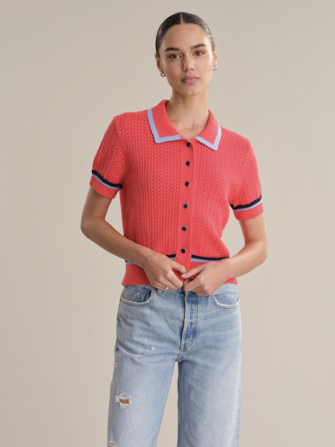 Amy Pointelle Stitch Cardigan