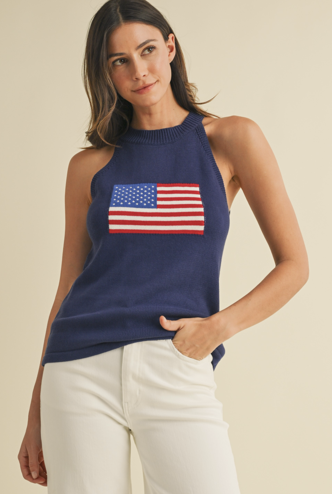 American Flag Sweater Top