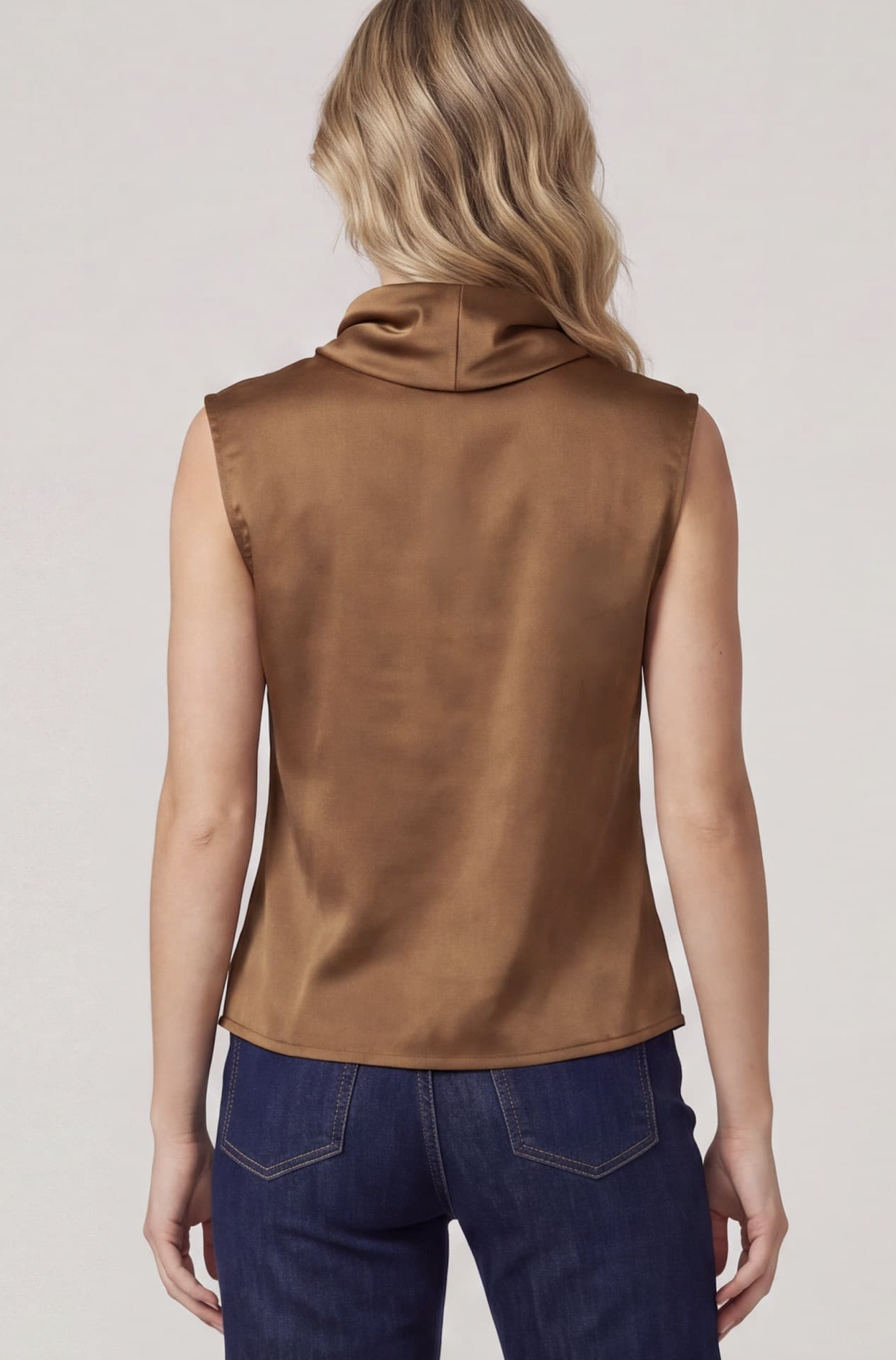 Sleeveless Woven Satin Top