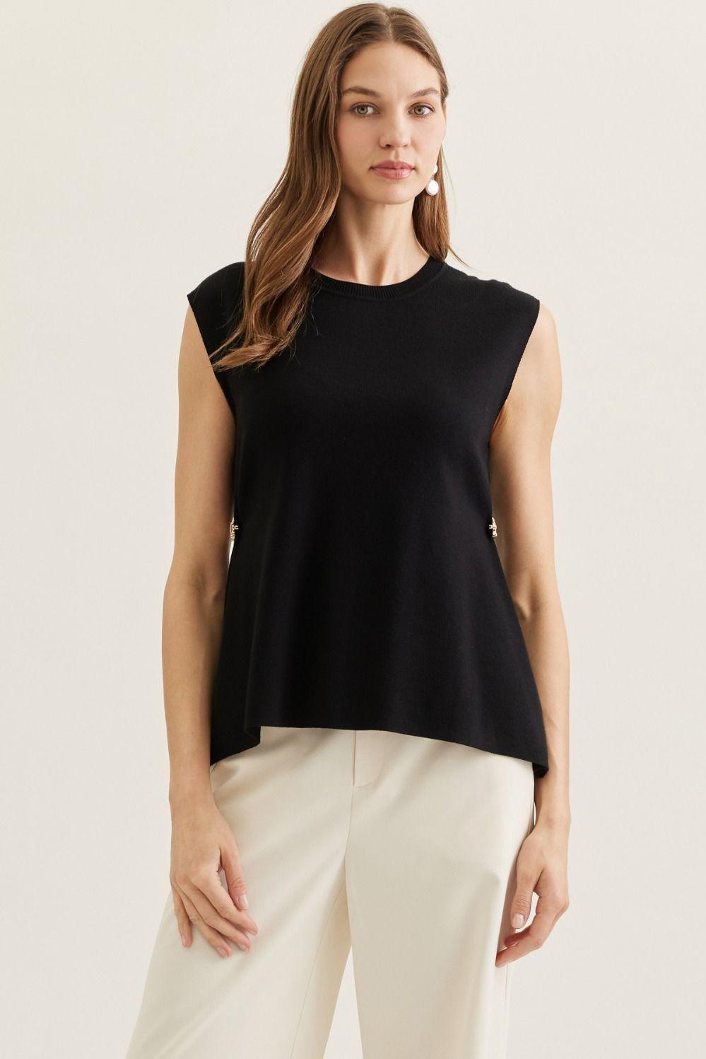 Solid Cap Sleeve Top