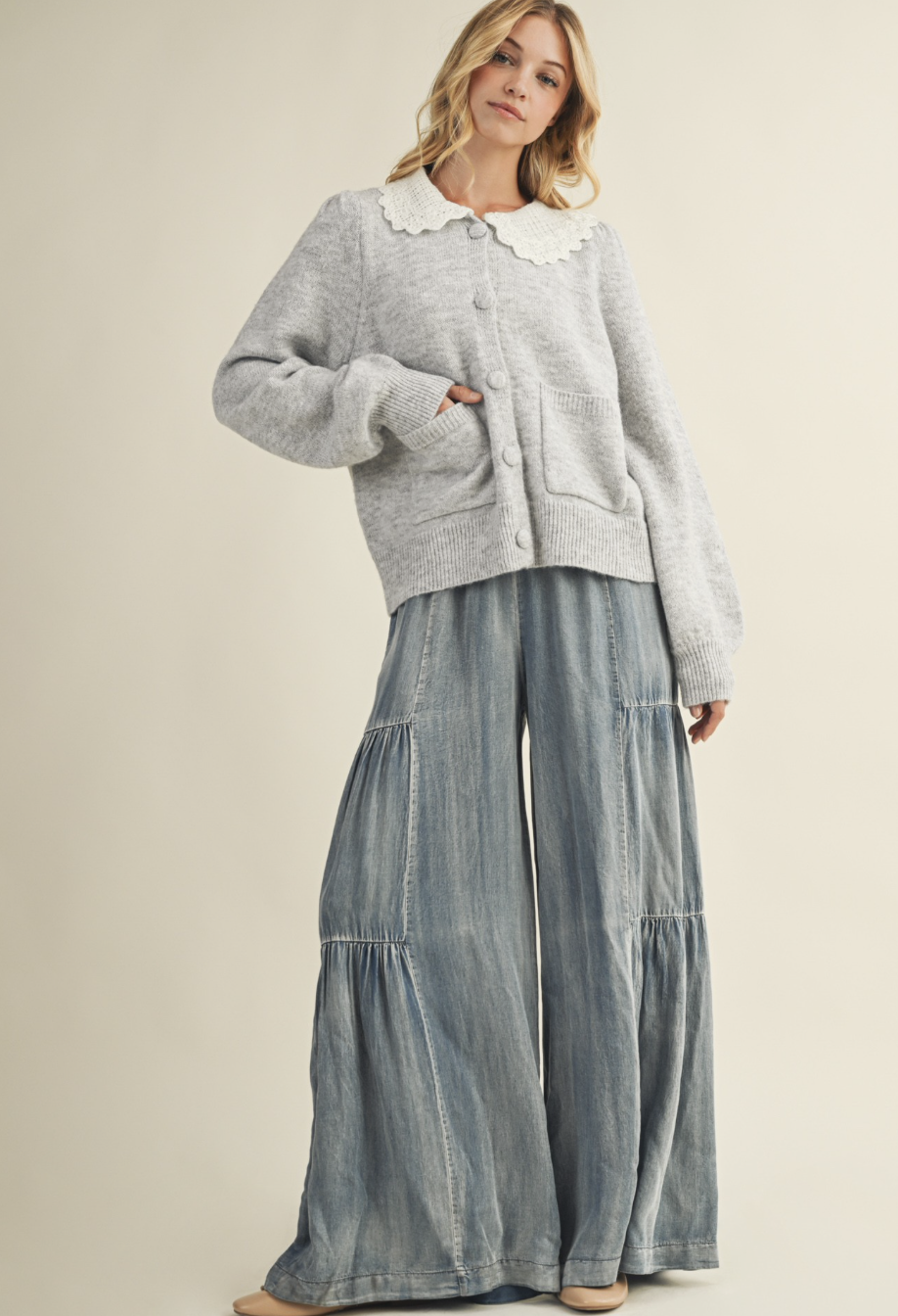 Tiered Wide Leg Pant