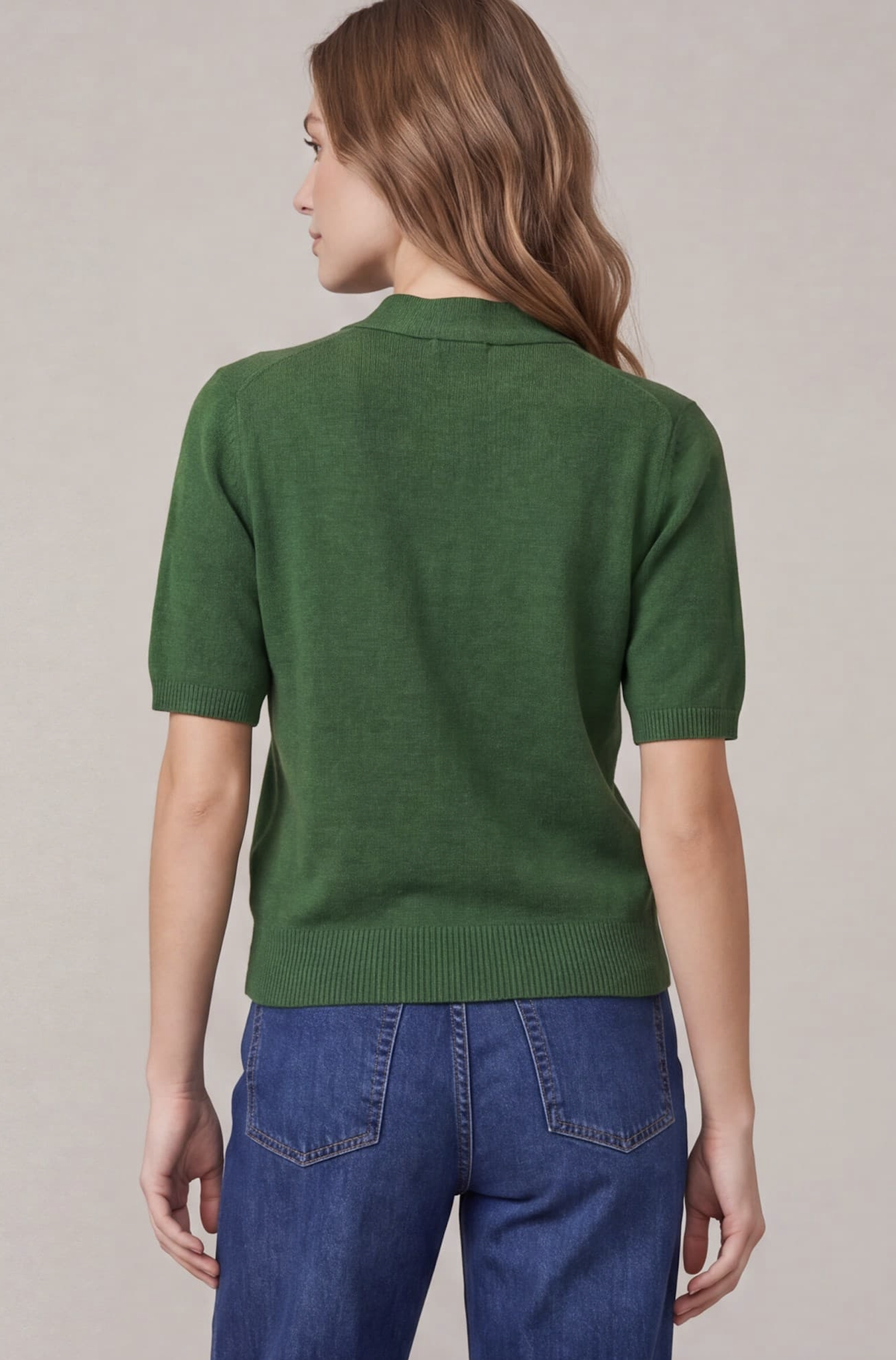 Tie Neck Button Down Sweater