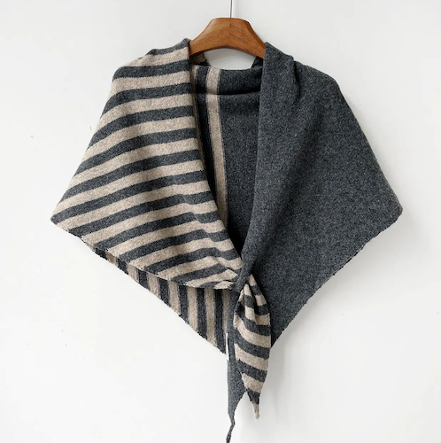 Triangle Stripe Patchwork Shawl Cape