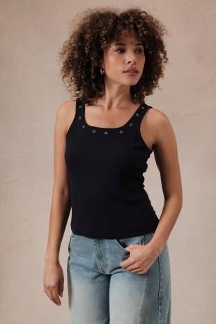 Eyelet Detail Tank Top