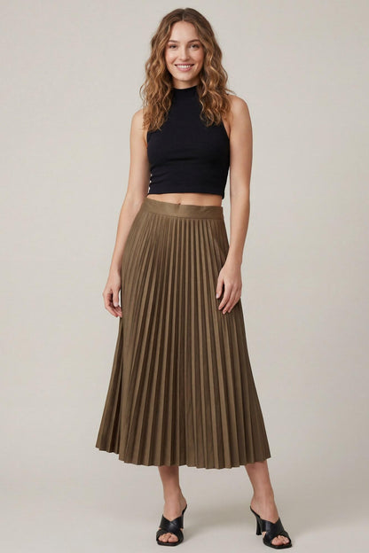 Pleated Midi Skirt