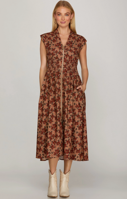 Printed Midi Dress